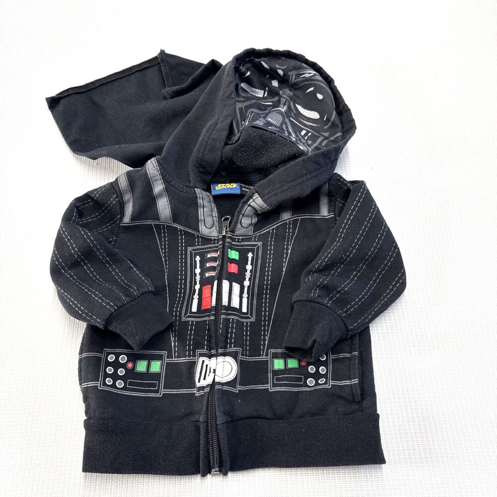 Star Wars Black Darth Vader Zipper Hoodie Caped Jacket - 18 Month - Dark Side